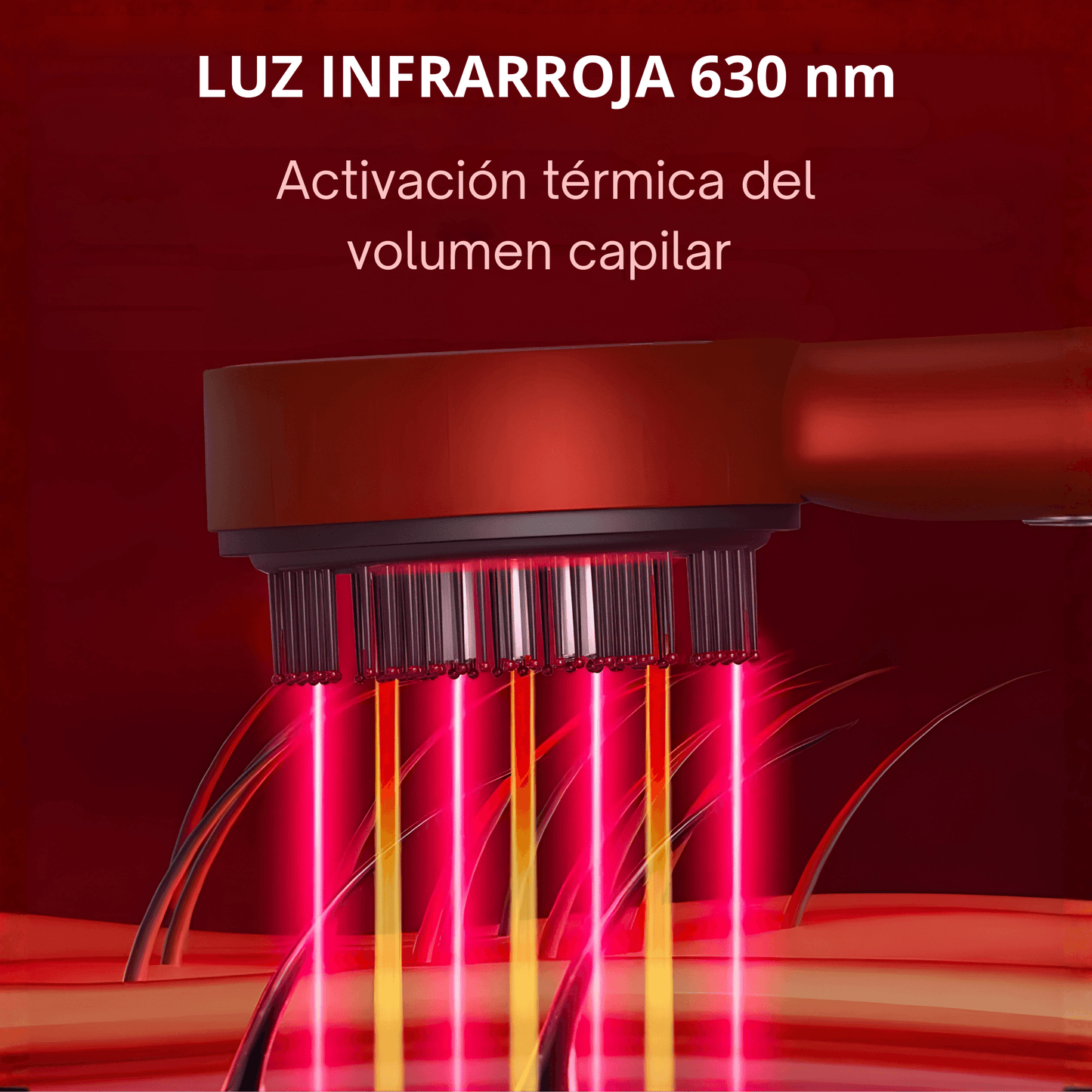 Masajeador capilar revitalizante, masajeador de cuero cabelludo en color rojo con diseño ergonómico Masajeador de cuero cabelludo