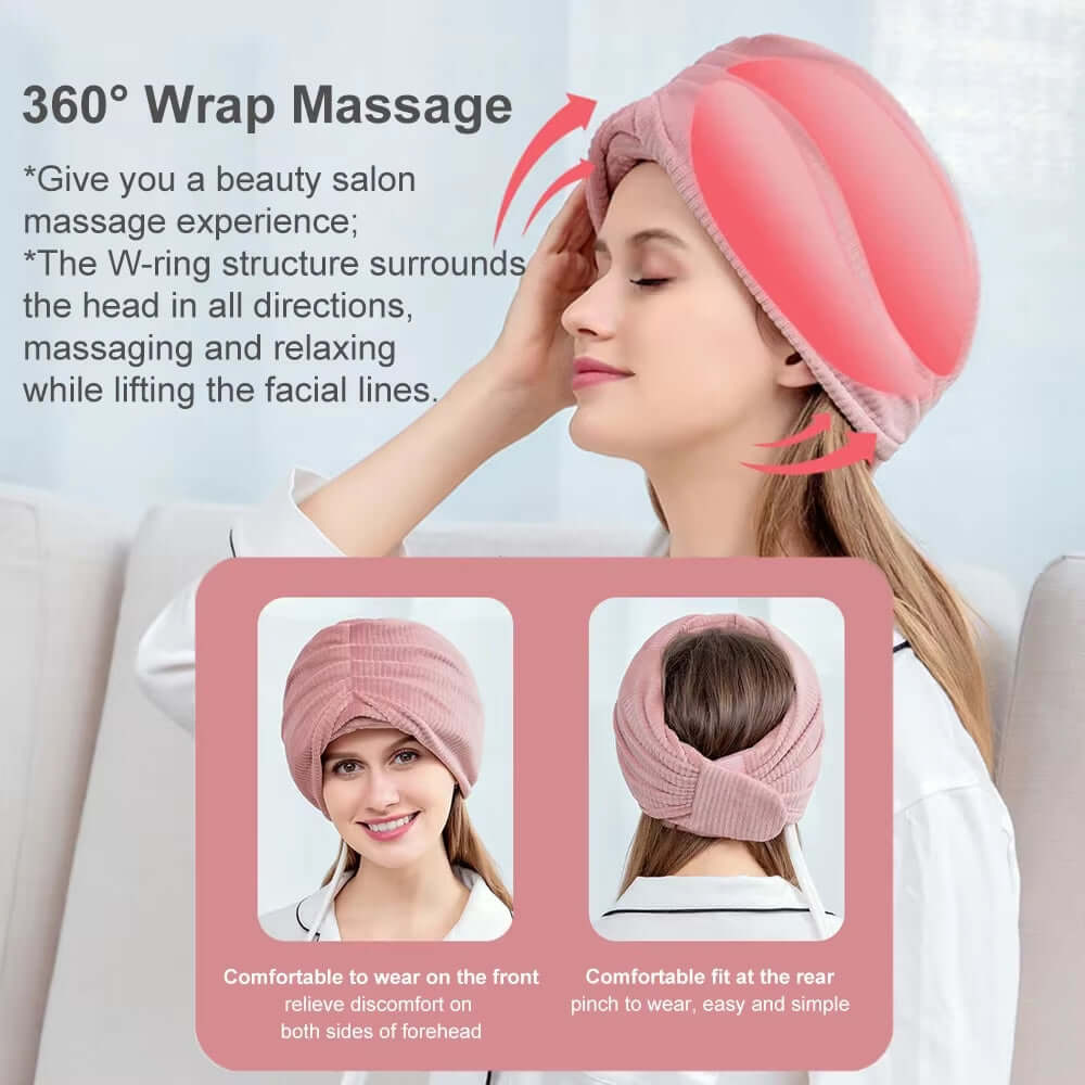 Electric Airbag Head Massager Vibration Air Compression Deep Kneading SPA for Headache Migraine Stress Relief Sleep Health Care masajeador antiestrés