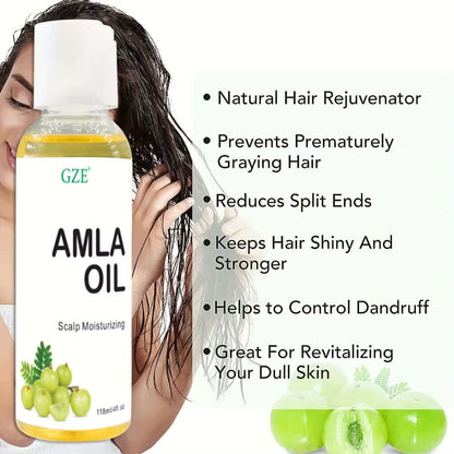 Amla Hair Oil for Healthy Hair Shine and Moisturized Scalp, Indian Hair Oil for Men and Women, Bio Oil for Hair Amla Growth Oil