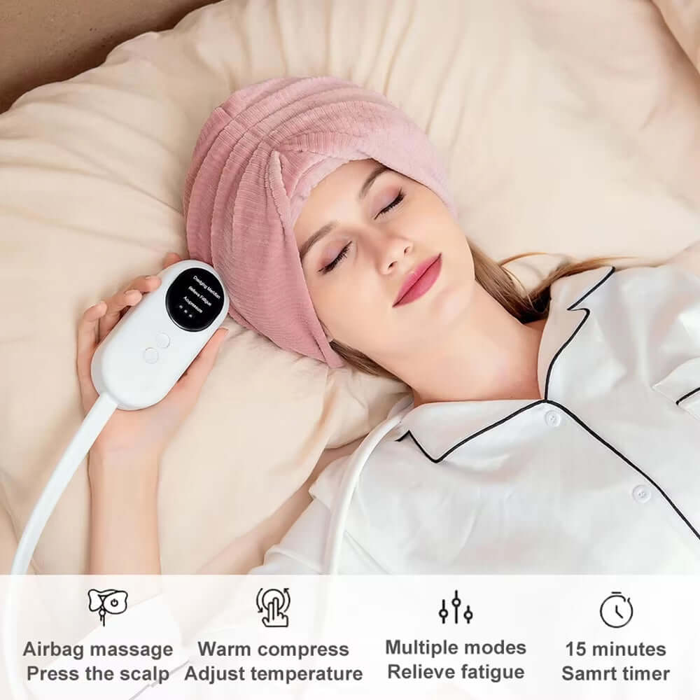 Electric Airbag Head Massager Vibration Air Compression Deep Kneading SPA for Headache Migraine Stress Relief Sleep Health Care masajeador antiestrés